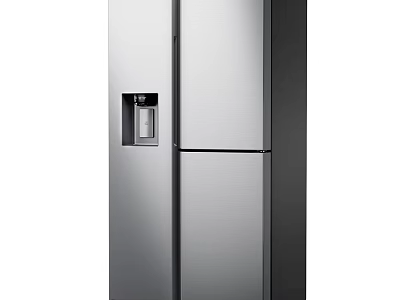 Stainless Steel Double Door Refrigerator Freezer With Water Dispenser And Modern Design 3d model