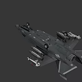 Gray Modern Fighter Jet With Stealth Design And Underwing Armaments 3d model