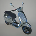 Modern Light Gray Scooter With Dark Blue Seat And Blue Accent Line Design