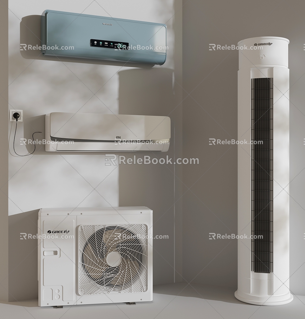 Modern air conditioner vertical air conditioner wall-mounted air conditioner 3d model