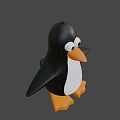 Cute Black and White Penguin Character with Orange Feet for Game Movie Roles