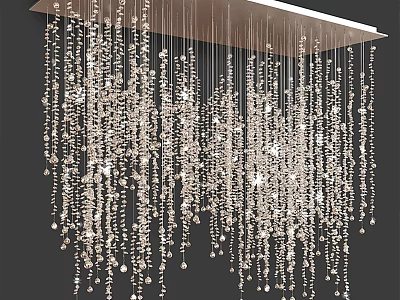 Stunning Modern Crystal Chandelier With Hanging Beaded Strands And Sparkling Design 3d model