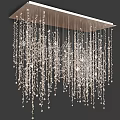 Stunning Modern Crystal Chandelier With Hanging Beaded Strands And Sparkling Design