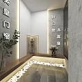 Modern Kitchen Specialty Store Interior With Open Design Cabinets Marble Island And Appliances