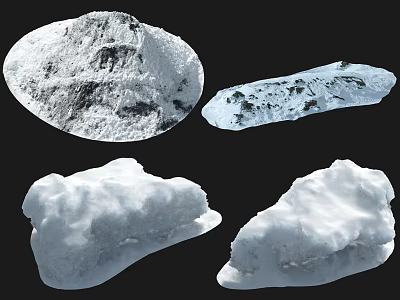 Natural Garden Ornaments With Various Shaped White Stones for Outdoor Landscaping 3d model