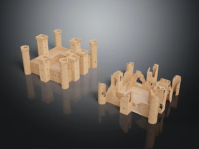 Wooden Residential Building Models Showcasing Architectural Structure And Design Details 3d model