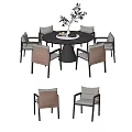 Modern Dining Table and Chair Combination 3d model
