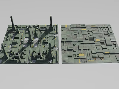 Detailed Aerial Planning Layout With Urban Grid Structure And Zonal Design 3d model