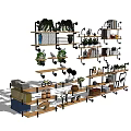 Stylish Wall Cabinets With Open Shelves Books Plants And Decor For Home Interior