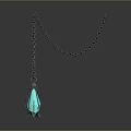 Elegant Turquoise Lit Candle Lamp With Hanging Chain And Decorative Metal Base