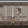 Modern Wooden Slatted Room Divider For Home Interior Living Space