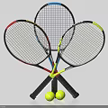 Multiple Crossed Tennis Rackets Arranged With Tennis Balls As Sport Equipment