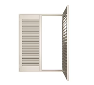 Pastoral solid wood shutters 3d model