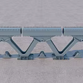 Modern Steel Bridge Structure With Support Beams And Metal Frames Design 3d model