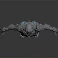 Futuristic Sci Fi Humanoid Armor With Blue Glowing Lines And Detailed 3D Render Design