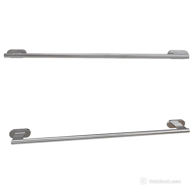 Two Modern Sleek Design Bathroom Towel Bars Made Of Stainless Steel For Home 3d model 
