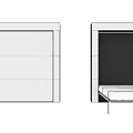 Modern Double Sofa With White Cushions And Black Frame For Living Room
