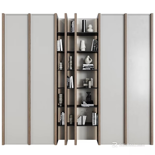 Modern Luxury Open Wardrobe With Glass Door And Minimalist Storage Design 3d model 