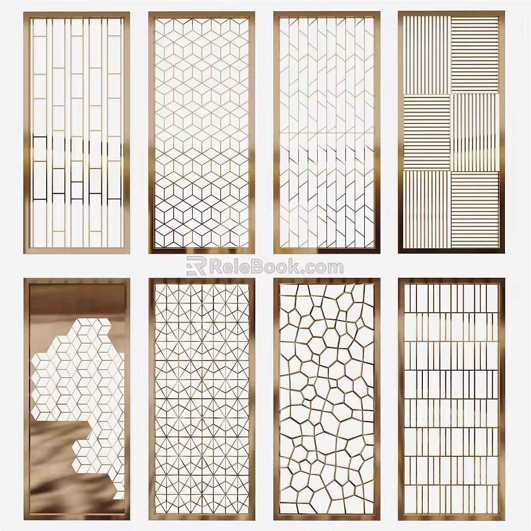 Light luxury partition 3d model