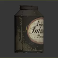 Vintage Medical Device Metal Canister Displaying Lichen Pulmon Fructus Label For Storage