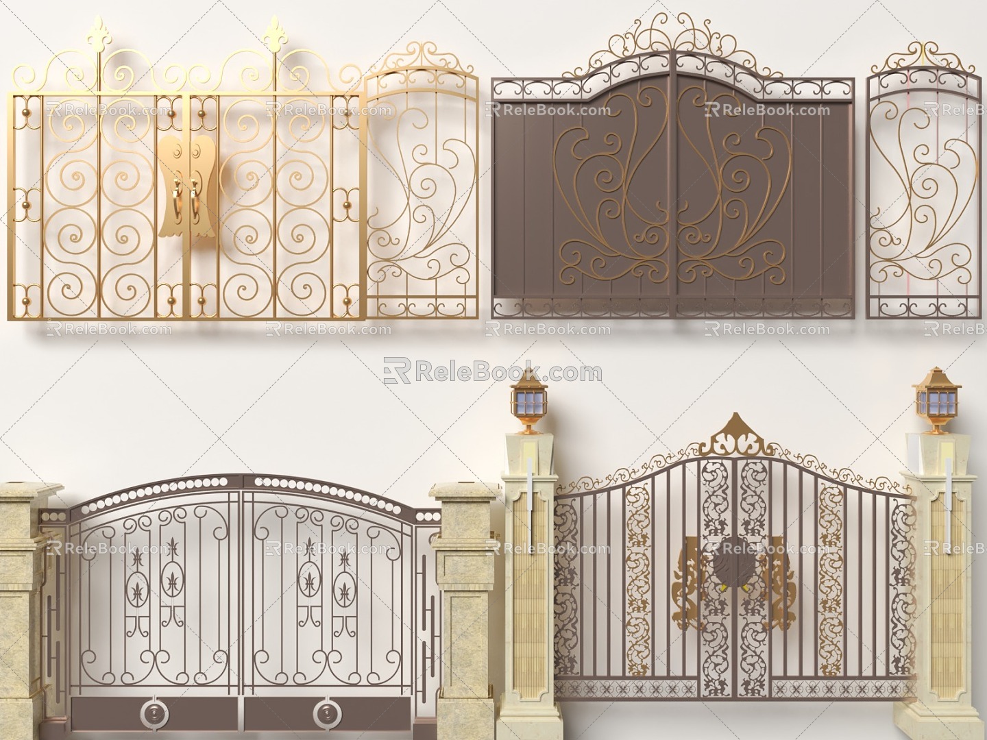 European-style Luxury Iron Gate Handler Luxury Iron Gate European-style Villa Gate Iron Gate 3d model