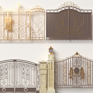 European-style Luxury Iron Gate Handler Luxury Iron Gate European-style Villa Gate Iron Gate 3d model