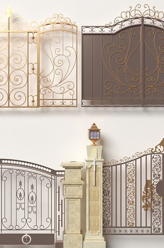 European-style Luxury Iron Gate Handler Luxury Iron Gate European-style Villa Gate Iron Gate 3d model