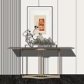 New Chinese Style End View Table End View Table Entrance Cabinet 3d model