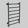Gray Metal Bathroom Towel Rack With Multiple Bars For Hanging Towels