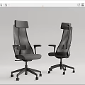 Modern Mesh Office Chairs With High Back Design Comfortable Armrests And Wheels 3d model