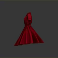 Elegant Red Dress With Short Sleeves Shirt Collar And Belt Detail