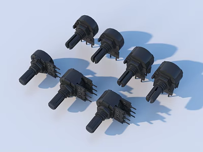 Black Plastic Knob Switches For Daily Household Appliances Control Parts 3d model