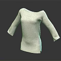 White Knitted Long Sleeve Top With Side Slit Displayed On Dark Surface