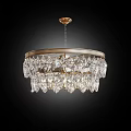 Elegant Modern Crystal Chandeliers With Gold Frame And Hanging Crystals