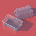 Two Transparent Plastic Storage Boxes On Red Background Practical Household Organizers