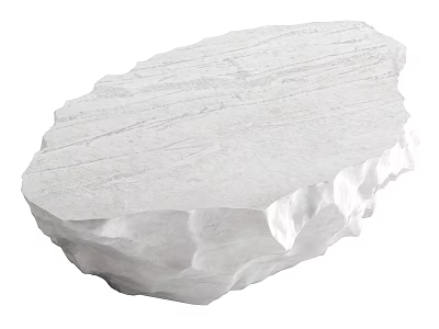 Natural White Stone Coffee Table With Textured Surface And Irregular Shape 3d model
