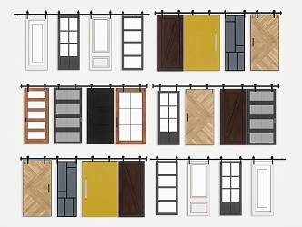 Modern Barn Door 3d model