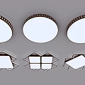 Contemporary Ceiling Lighting with Round Framed and Square Grid Designs for Home Decor 3d model