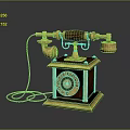 Vintage Retro Computer Desktop With Brown Gold Design Square Casing And Wired Connection