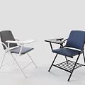 Folding Office Chair with Armrests Writing Pad Metal Frame and Various Colors for Office Use