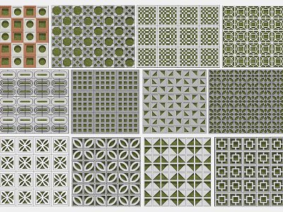 Garden Path Paving With Various Geometric Patterns And Multiple Design Styles 3d model