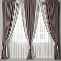 Elegant Dark Brown Curtains With White Sheer Panels And Tassel Ties For Window Decoration