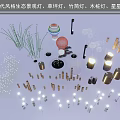 Modern Style Eco Outdoor Landscape Lights Including Lawn Bamboo Tube Wooden Stake And Star Designs