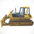 Yellow Komatsu Tracked Bulldozer With Front Blade And Cab For Construction Work