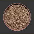 Pink Ceramic Bowl Filled With Brown Grains For Daily Household Use