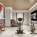 Modern Gym With Fitness Equipment And Massage Chairs