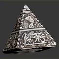 Egyptian Pyramid Scenic Landscape With Ancient Carvings And Eye Motifs