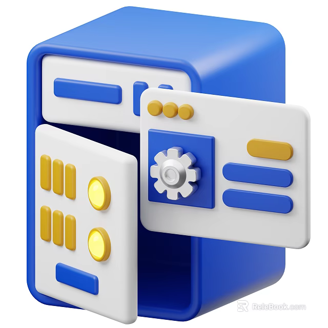 Blue Tech Control Device With Open Panel Gear Buttons And Indicator Lights 3d model 