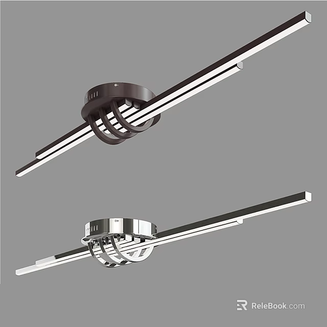 Modern Wall Lamps With Sleek Linear Design In Black And Silver Finish 3d model 