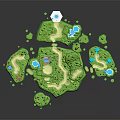 Lush Natural Floating Islands With Green Grass And Blue Structural Supports